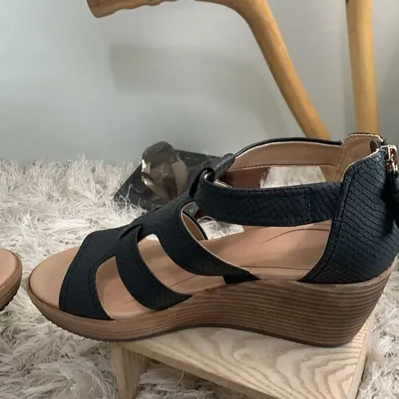 Dr. Scholl's Shoes Women's Long Island Ankle Straps Black Sandal Size 10 Medium - Picture 7 of 17